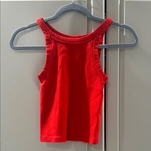 Zara Vibrant Red Ribbed Top